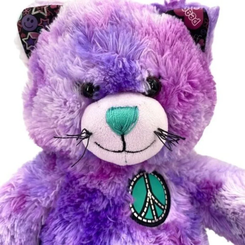 Build-A-Bear Tie Dye Peace Plush Kitty Cat Stuff Animal